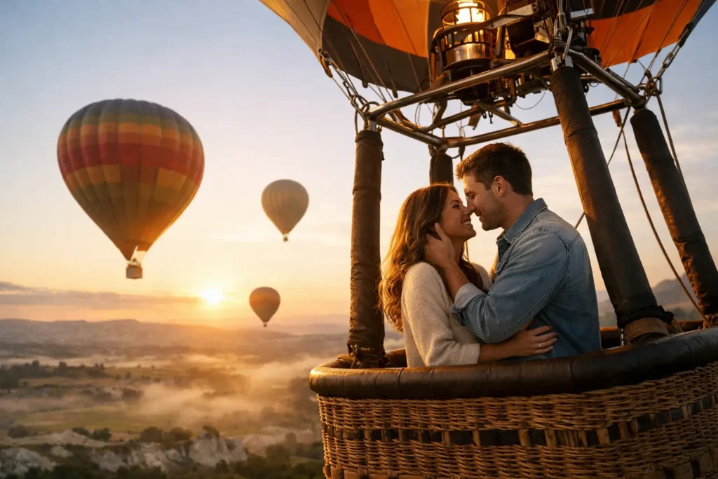 Vuelo en globo romántico para recordar siempre