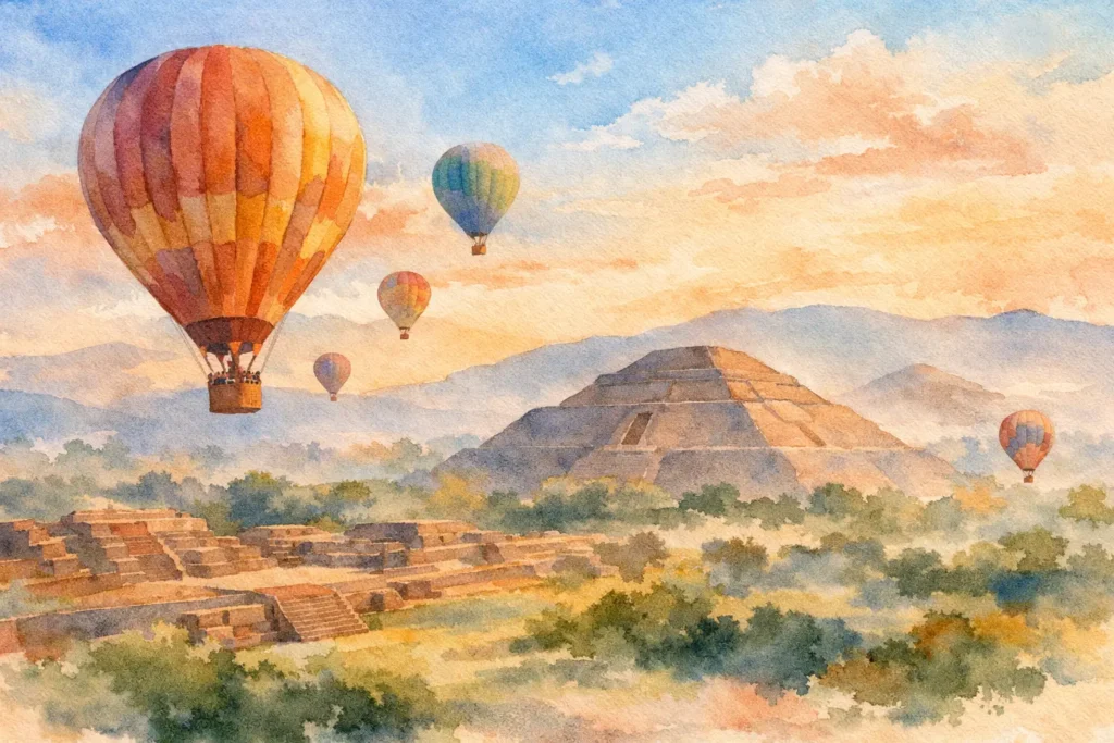 Vuelos en globo aerostático en Teotihuacán