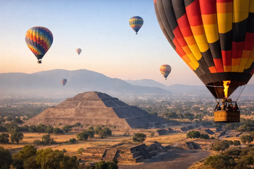Cuánto dura un vuelo en globo en Teotihuacán