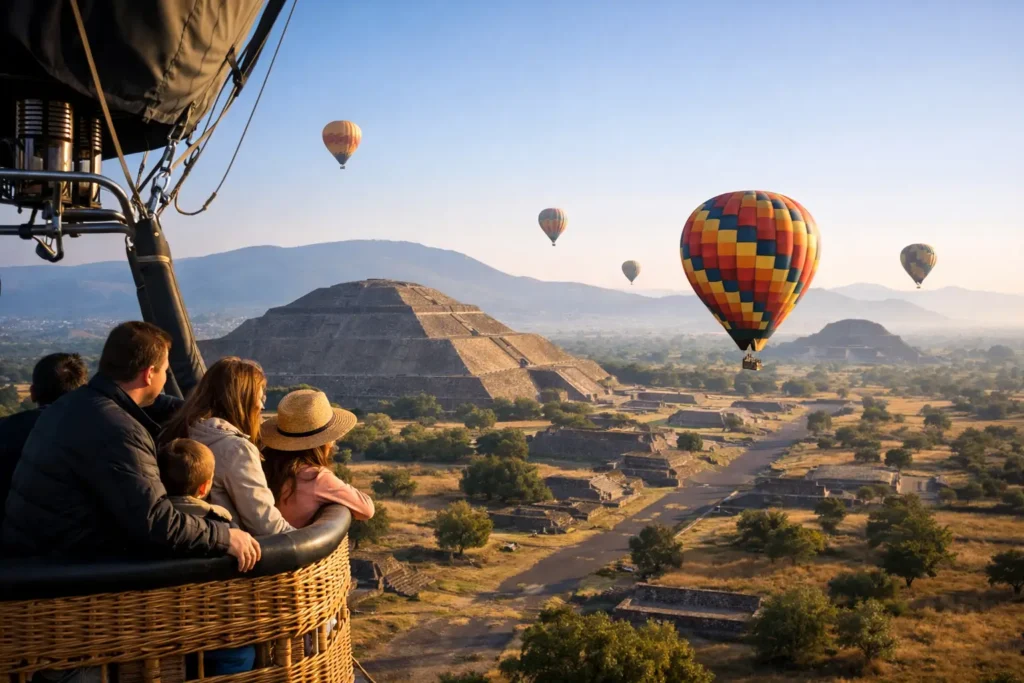 Edad mínima para vuelo en globo en Teotihuacán