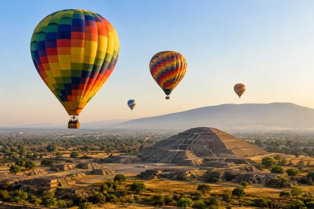 Cómo funciona un vuelo aerostático en Teotihuacán