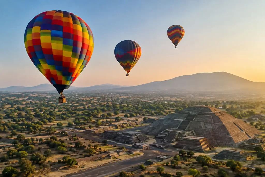 Mejores vistas desde globo en Teotihuacán