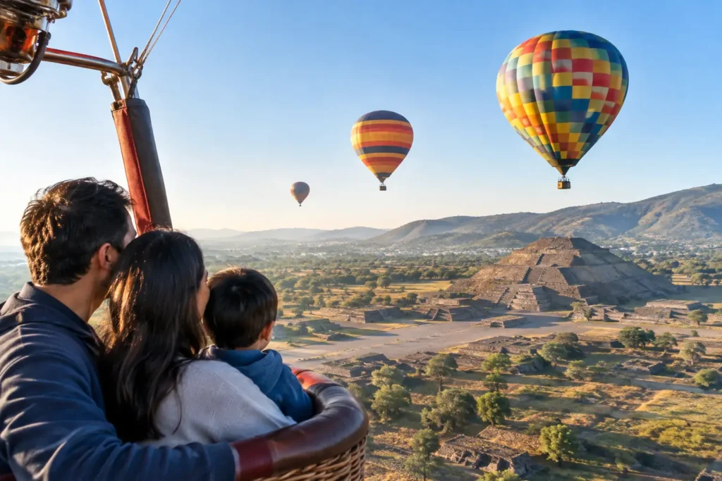 ¿Admiten niños en globos en Teotihuacán?
