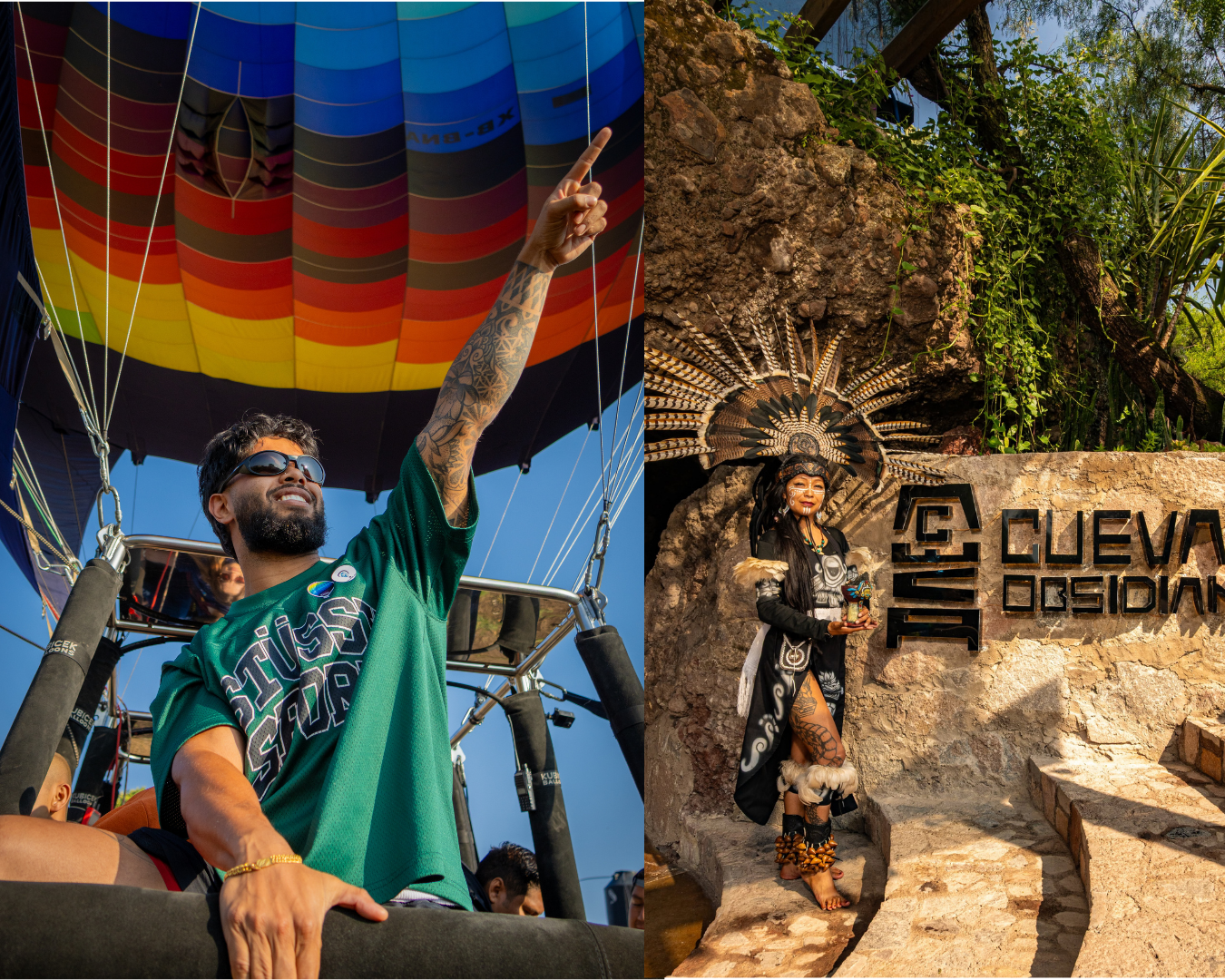 Desayuno dentro de una cueva natural y vuelo en globo en Teotihuacán